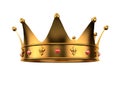 Golden Crown with sapphires on white background