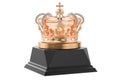 Golden crown award concept. 3D rendering Royalty Free Stock Photo