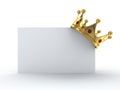 Golden crown on blank card