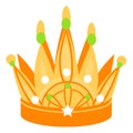 Golden crown. Cartoon royal symbol. Kingdom sign