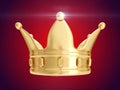 Golden crown. 3D rendering Royalty Free Stock Photo
