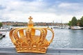 Golden crown detail in Stockholm, Sweden Royalty Free Stock Photo