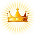 Golden crown on glowing background Royalty Free Stock Photo