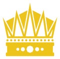 Golden crown icon. Royal sign. King or queen symbol