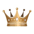 Golden crown illustration isolated on a white background Royalty Free Stock Photo