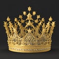 golden crown isolated on black background Royalty Free Stock Photo