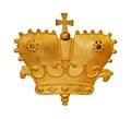 Golden crown isolated on white background. Design element with clipping path