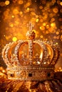 Golden crown with jewels on it. Generative AI Royalty Free Stock Photo