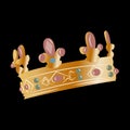 golden crown with many gemstones