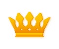 Golden crown. Pixel art icon. 8-bit. Vector stock illustration.