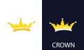 A golden crown for a prince or princess. A symbol of power. For dark and light backgrounds. Vector illustration. Royalty Free Stock Photo