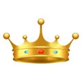 Golden Crown with Red and Blue Stones Close-up Royalty Free Stock Photo