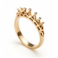 Golden Crown Ring With Diamonds - Eiko Ojala Style