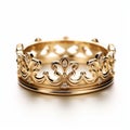 Golden Crown Ring With Diamonds - Rococo Whimsy And Kingcore Style Royalty Free Stock Photo