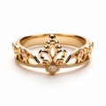 Ornate Gold Tiara Ring With Intricate Details