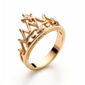 Golden Crown Ring - Michael Komarck Inspired Design Royalty Free Stock Photo