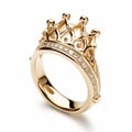 Golden Crown Ring - Sculptural Precision Inspired By Fairy Tale Illustrations