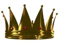 Golden Crown with sapphires on white background
