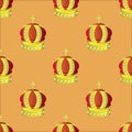 Golden Crown Seamless Pattern Royalty Free Stock Photo