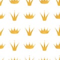 Golden crown seamless pattern. Holiday background. Cartoon cute Royalty Free Stock Photo