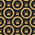 Golden crown seamless pattern Royalty Free Stock Photo