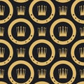 Golden crown seamless pattern Royalty Free Stock Photo