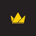 Golden crown simple triangles shape logo vector