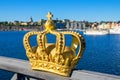 Golden crown. Stockholm, Sweden Royalty Free Stock Photo