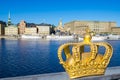 Golden crown. Stockholm, Sweden Royalty Free Stock Photo