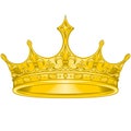 Golden crown vector design, with royal fleur de lis Royalty Free Stock Photo