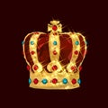 Golden crown vector illustration low Royalty Free Stock Photo
