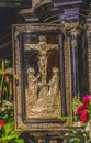 Golden Crucifixion Scene Black Madonna Altar Shrine Jasna Gora Poland