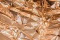 Golden crumpled foil texture Royalty Free Stock Photo