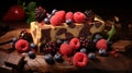 Golden Crusted Chocolate Fudge With Fresh Berries