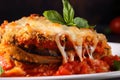 Golden Crusted Eggplant Parmesan Baked to Perfection with a Rich Tomato Sauce and Melted Mozzarella Cheese