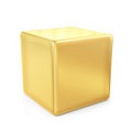 Golden cube isolated on white background