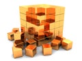 Golden cube puzzle Royalty Free Stock Photo