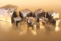 Golden cubes Royalty Free Stock Photo