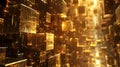 Golden Cubes Abstract 3D Background Royalty Free Stock Photo