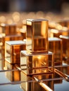 golden cubes stacked on top of each other