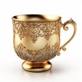 Exquisite Gold Ornate Cup With Meticulous Photorealistic Detail
