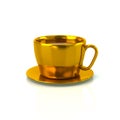 Golden cup of coffee