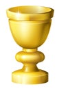 Golden cup grail or goblet