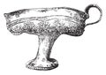 Golden cup of Greek labor, vintage engraving