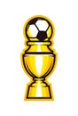 Golden cup soccer trophy icon. Football goblet