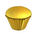 Cupcake golden shiny gold cup cake Royalty Free Stock Photo