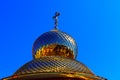 Golden cupola with cross Royalty Free Stock Photo