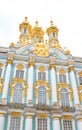 Golden cupolas of Catherine Palace church. Royalty Free Stock Photo