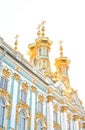 Golden cupolas of Catherine Palace church. Royalty Free Stock Photo