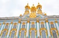 Golden cupolas of Catherine Palace church. Royalty Free Stock Photo